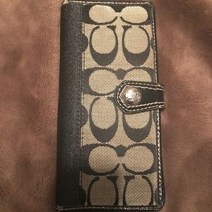 Coach Slim Credit Card Wallet Monogram Black/Gray